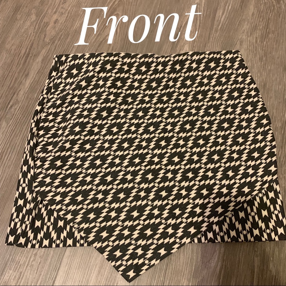H&M Asymmetrical Black and White Skirt